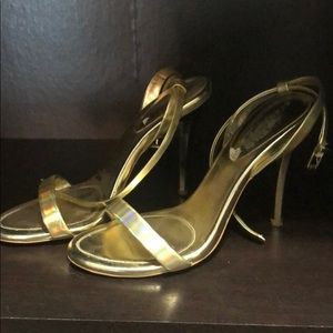 BCBGeneration “Rockie”Gold Heels